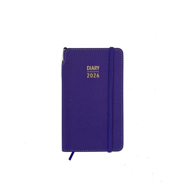 2026 Diary Contempo Slim Week to View w/ Pen Violet, OzCorp D895