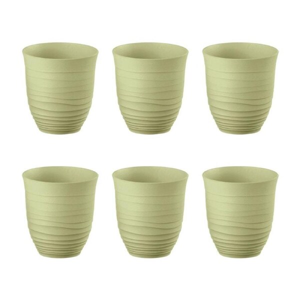 6PK Guzzini Earth Tierra Plastic Low Tumbler Drinking Cup 350ml 9.5cm Green