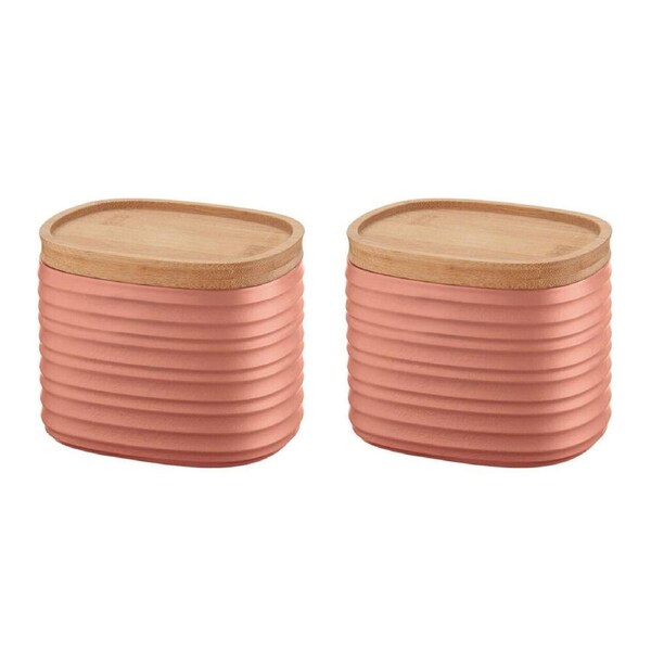 2PK Guzzini Earth Tierra Food Storage Container Jar w/Lid 500ml Small Terracotta