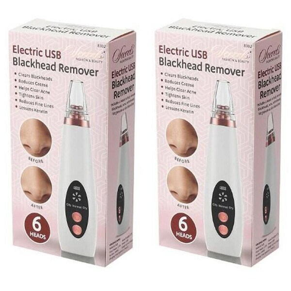 2PK Secrets Electric USB Black Head Remover Vacuum Face Cleaner Portable