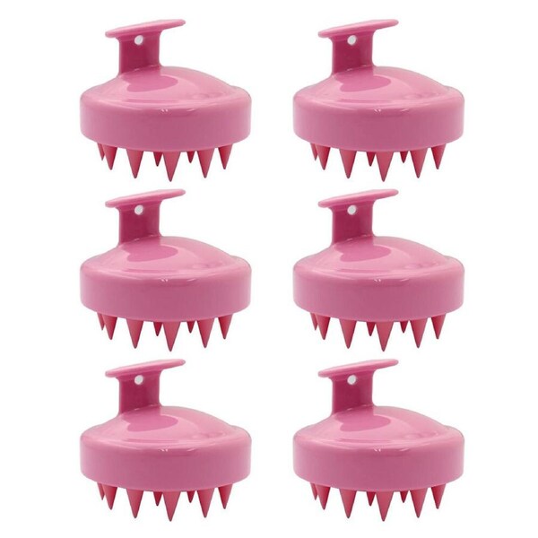 6PK SwissCare Silicone Hair Scalp Massager Shampoo Brush Assorted