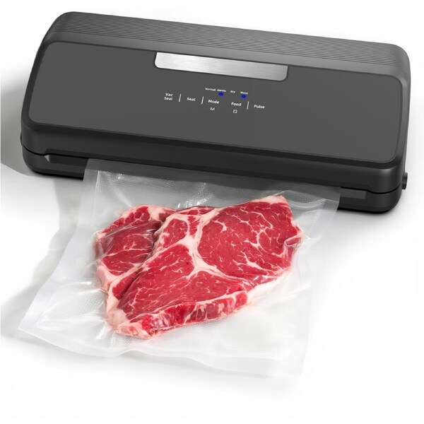 YOPOWER Vacuum Sealer Machine, Food Vacuum Sealing Machine with Built-in Cutter & Bag Roll Storage, Kitchen Food Saver for Food Storage