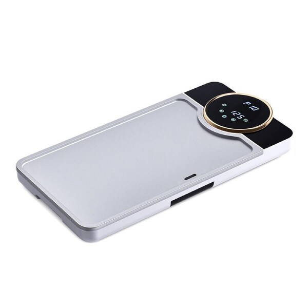 YOPOWER Electric Grill Pan, Electric Hot Plate with Adjustable Temperature, Non-Stick Material, Removable Oil Drip Tray, Smokeless Family Griddle Plate for Home Use