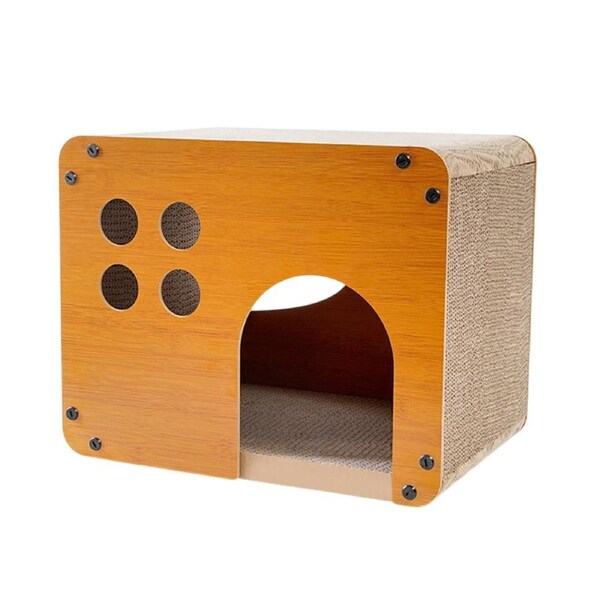 2in1 Wooden Cat Bed Scratching Board Comfortable Pet Furniture For Cats Kittens
