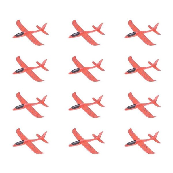 12PK Kids Glider Foam Plane Outdoor Hand Throwing Toy Assorted 48cm 3y+