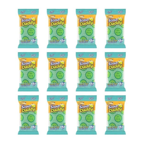 12PK Scrub Daddy Essentials Scratch Free Scouring Pad/Dishwashing Sponge Green