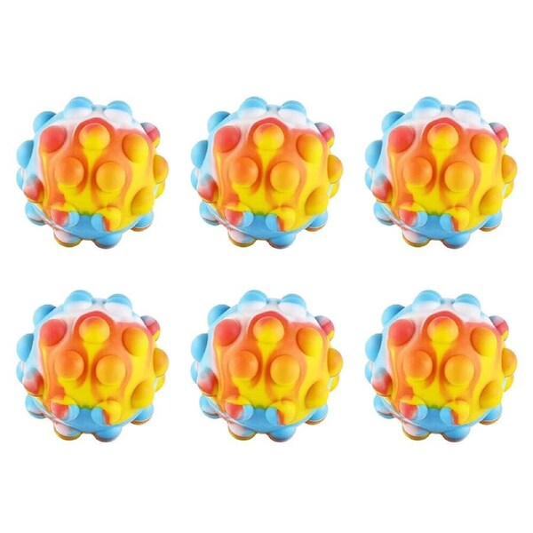 6PK Kids Gigantic Bubble Pop Fidget Squeeze Ball Toy Assorted 10cm 3y+