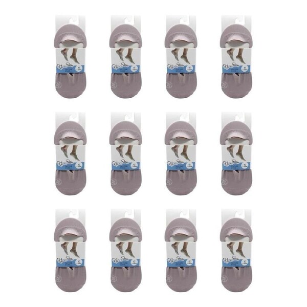 12PK Cosy Threads Breathable Non-Slip No Show Silicone Socks Pair Assorted