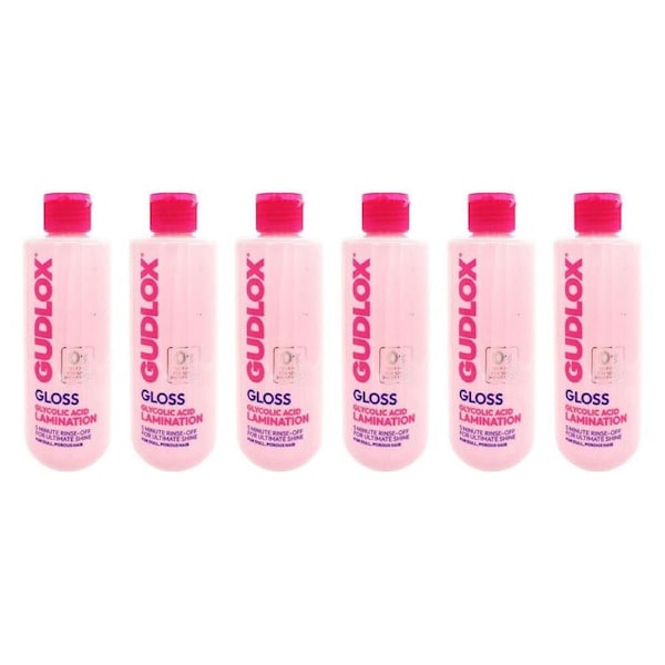 6PK Gudlox Gloss Glycolic Acid Lamination For Dull & Porous Hair Treatment 200ml