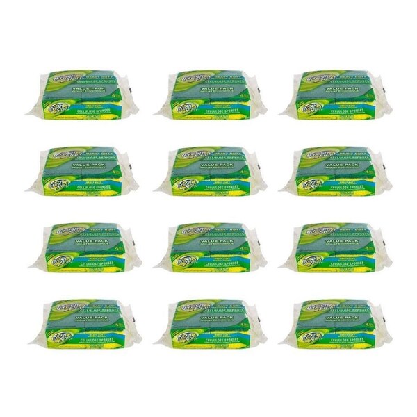 12x 4pc Fresh Start Heavy Duty Cellulose Dishwashing Sponge Scourer Value Pack