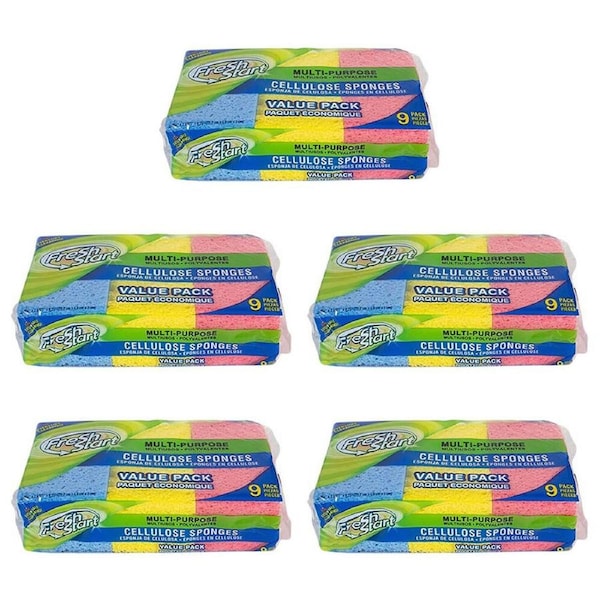 5x 9pc Fresh Start Multipurpose Cleaning Cellulose Sponge Value Pack