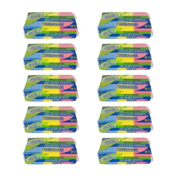 10x 9pc Fresh Start Multipurpose Cleaning Cellulose Sponge Value Pack