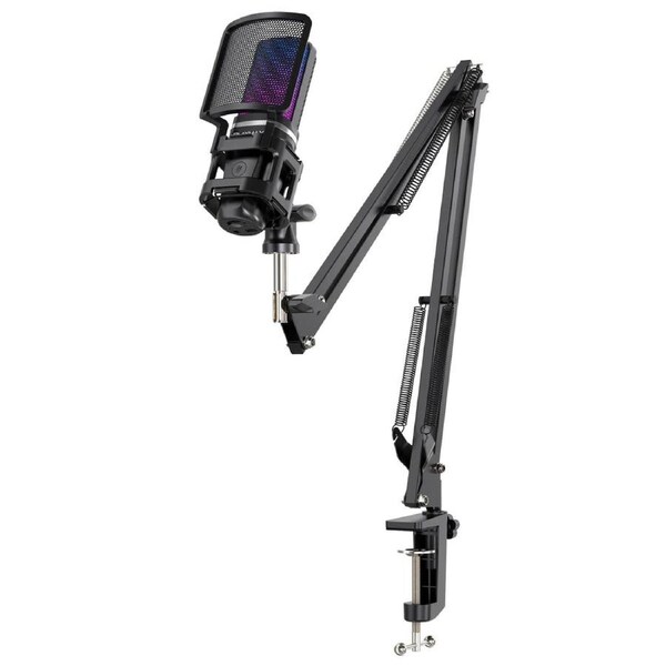 Playmax RGB Black Microphone with Arm and Tripod
