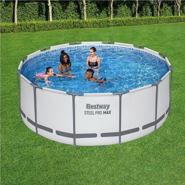 Bestway 366cm Swimming Pool Round Above Ground with Filter Pump, Cover & Ladder