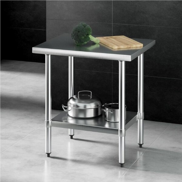 Cefito Stainless Steel Kitchen Bench Work Table Prep Bench Commercial 610 x760MM 430