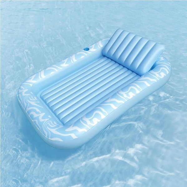 Bestway Float Floating Seat Pool Lounger Inflatable Lounge Chair with Pillow Cup Holder 203CMX137CM