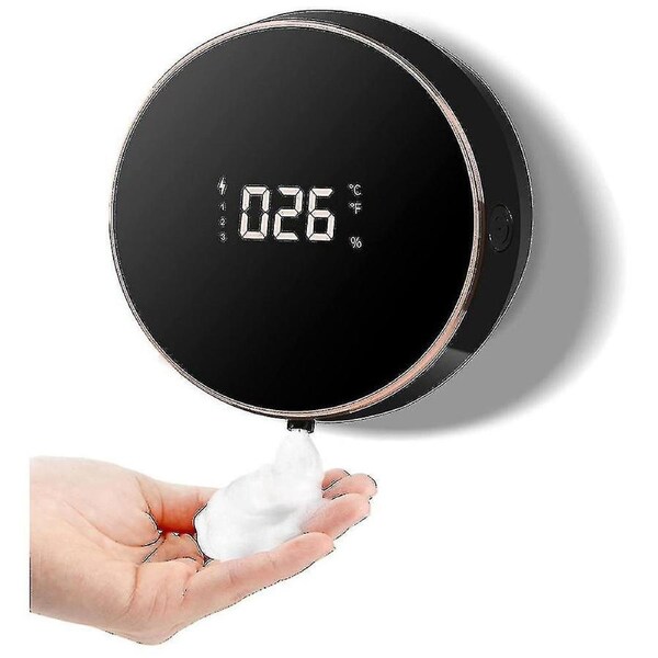 Soap Dispenser Automatic, Electric Soap Dispenser Wall Mounted Touchless Foam Soap Dispenser Black - J