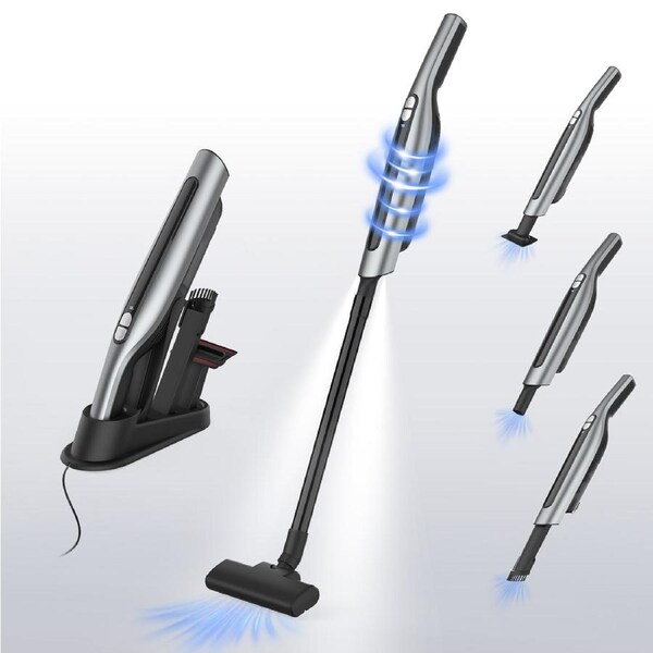 ADVWIN 4-in-1 Handheld Cordless Vacuum Cleaner with LED Light 6000mAh/12V