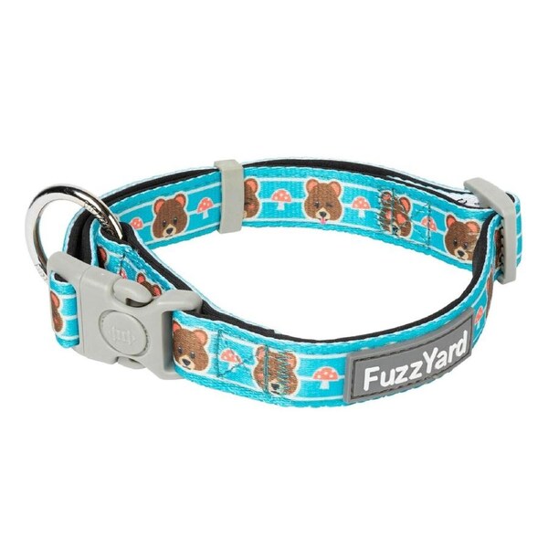 Fuzz Bear Large FuzzYard Dog Collar 25mm x 50cm to 65cm