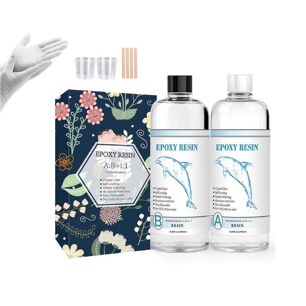 1:1 Epoxy Resin Casting Ultra Clear Craft Mica Powder AB Kit Coating Paste DIY 400ml