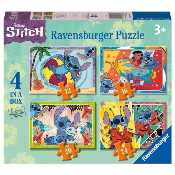Ravensburger - Disney Stitch Vacay Mode 4 Puzzles In A Box