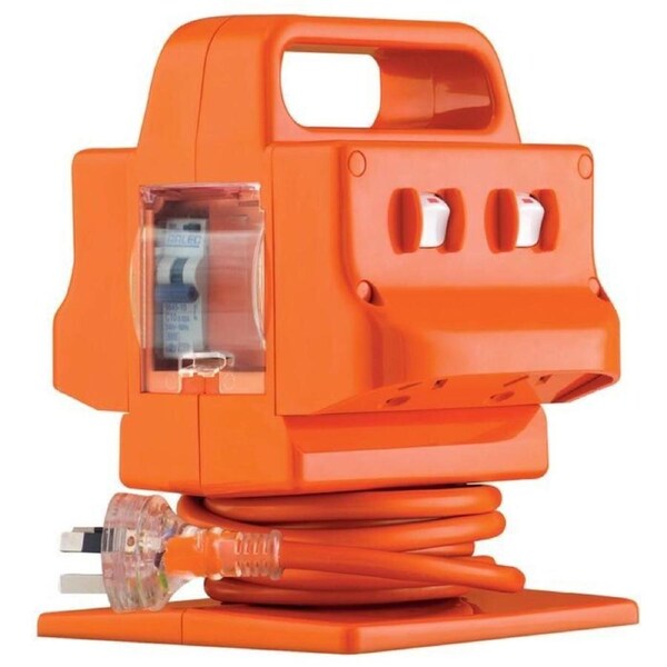 Arlec PB960-L 10A 4 Outlet 2400W Heavy Duty Power Block with RCBO Safety Switch