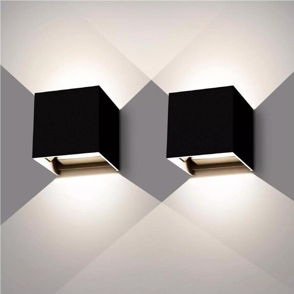 LED Warm Black 12W Wall Light Waterproof Outdoor Upper and Lower Lights