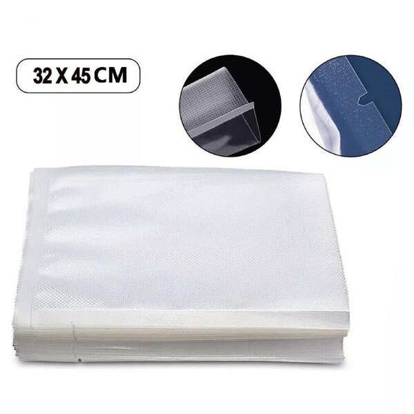 100pcs Vacuum Sealer Bags Precut Food Storage Heat Seal Cryovac Bags 32*45cm