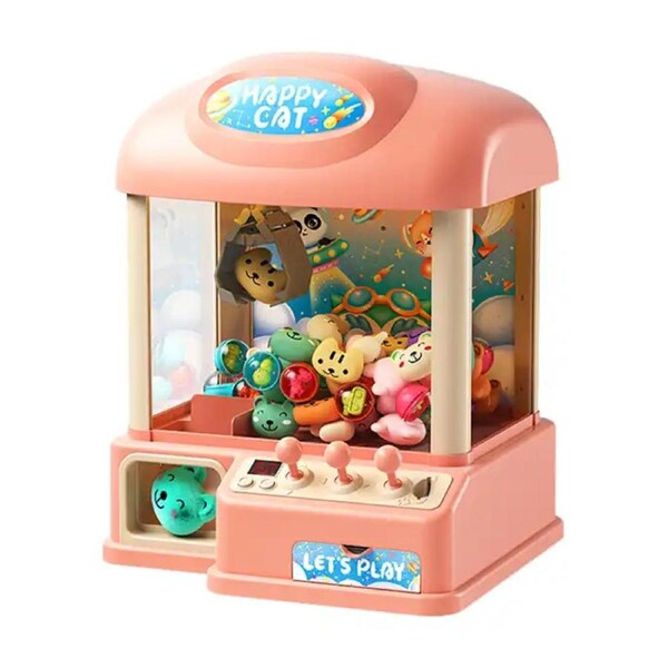 Mini Claw Machine Kids Arcade Doll & Candy Catch Grabber with Lights & Music - Pink