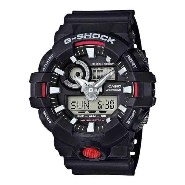 Casio G-Shock GA-700-1A Mens Watch Black Red Analog Digital 200M Water Resist