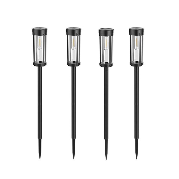 Hivvago 4 Pack Solar Garden Lights – Waterproof Outdoor Pathway Lamps