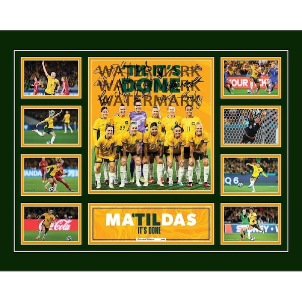 MATILDAS 2023 FIFA WORLD CUP SAM KERR FOORD FOWLER Women's Soccer Football Limited Photo Memorabilia Wooden Frame