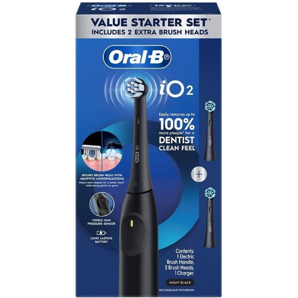 Oral-B iO Series 2 Gentle Clean Electric Toothbrush Starter Kit Black