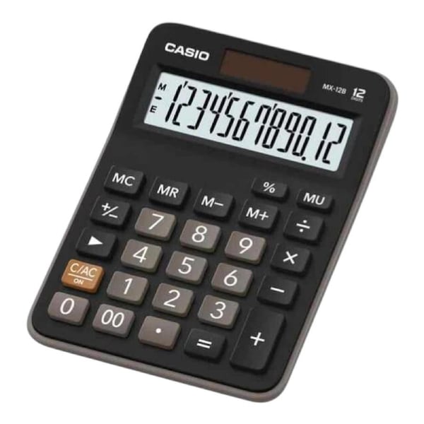 Casio MX-12B 12-Digit Mini Desk Calculator Solar Battery Dual Power Office