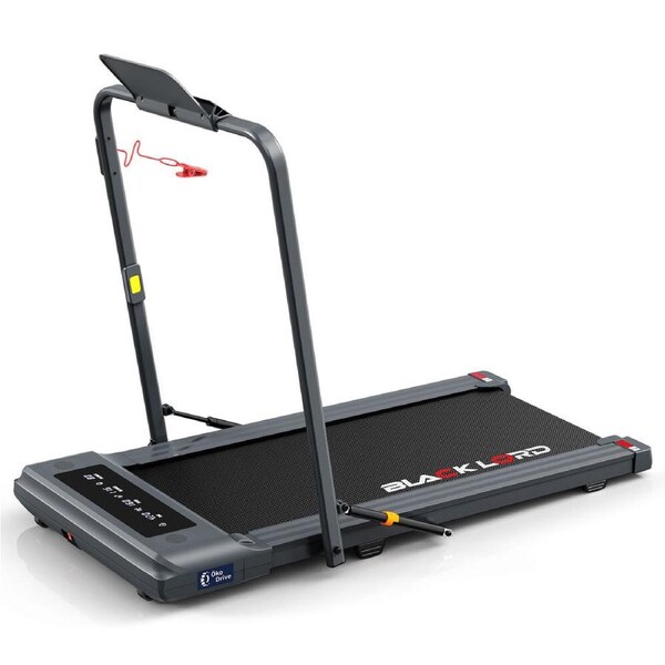 BLACK LORD Treadmill 40cm Belt 2 IN 1 Electric Walking Pad Hydraulic Foldable Grey w/ Smart Watch