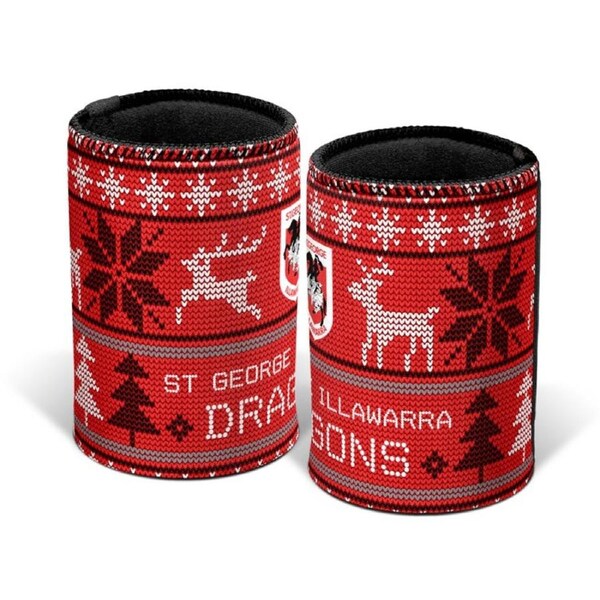 Redcliffe Dolphins NRL Christmas Beer Can Bottle Cooler Stubby Holder Cosy