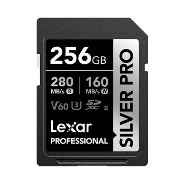 Lexar Professional SILVER PRO 256GB SDXC UHS-II Card 256GB C10, UHS-II(U3), V60, Silver Pro, up to 280MB/s read, 160MB/s write