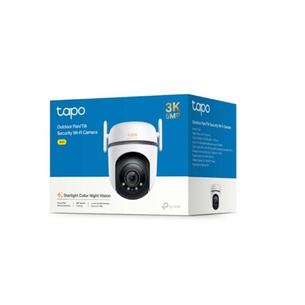 TP-Link TC43 Outdoor Pan/Tilt Security Wi-Fi Camera, 3K 5MP Live View, Starlight Colour Night Vision, 360° All-Round Protection
