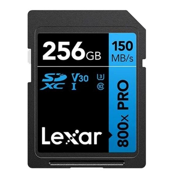 Lexar High-Performance 800x PRO 256GB SDHC™/SDXC™ UHS-I Card BLUE Series speeds of up to 150MB/s1 shoot high-quality images and stunning 1080p Full-HD