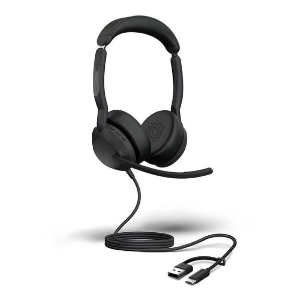 Jabra Evolve2 50, USB C/A UC Stereo Headset, Bluetooth , 4 microphones, Active Noise Cancellation, Busylight, Call management, Air Comfort technology