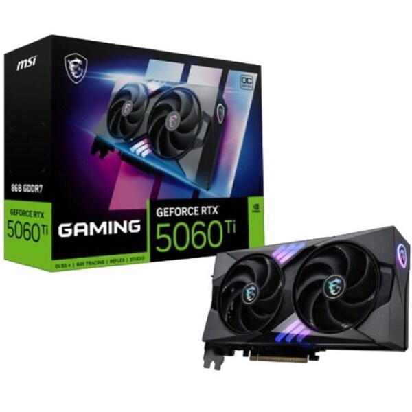 MSI nVidia GeForce RTX™ 5060 Ti 8G GAMING OC , Boost: 2572 MHz, CUDA 8960 Units, 16GB GDDR7, HDMI™ x 1 (emabargo)