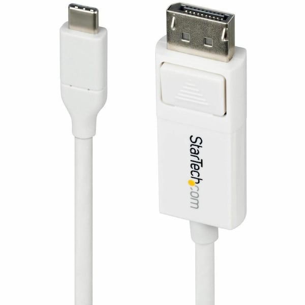 StarTech.com 6ft (2m) USB-C to DisplayPort 1.2 Cable 4K 60Hz, Reversible DP to USB-C / USB-C to DP Video Adapter Monitor Cable, HDR, White - USB C to
