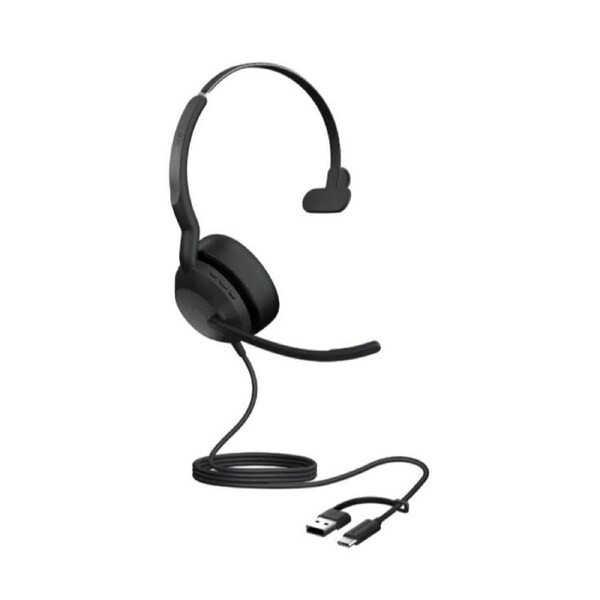 Jabra Evolve2 50, USB C/A UC Mono Headset, Bluetooth , 4 microphones, Active Noise Cancellation, Busylight, Call management, Air Comfort technology