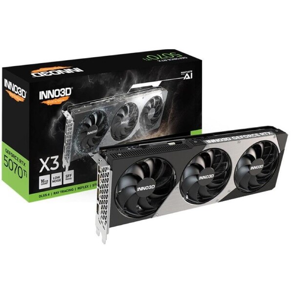 INNO3D nVidia GeForce RTX 5070 TI X3 16GB GDDR7 2452 MHz Boost Clock, RAM 28 Gbps, 3x DP, 1xHDMI 300x116x41mm