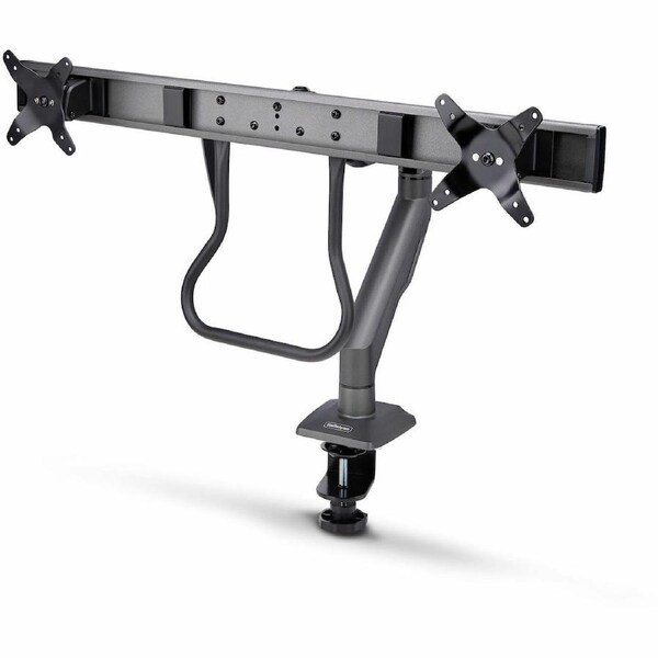 StarTech.com Desk Mount Dual Monitor Arm w/Crossbar, Up To 27" Display, VESA 75x75/100x100, Max 33lb/15kg, C-Clamp, Mechanical Spring, TAA - Crossbar