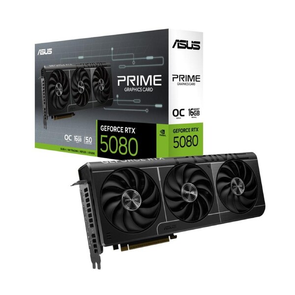 ASUS nVidia GeForce PRIME-RTX5080-O16G OC Edition 16GB GDDR7 2655 MHz Boost Clock 30 Gbps 256-bit Digital Max Resolution 7680 x 4320