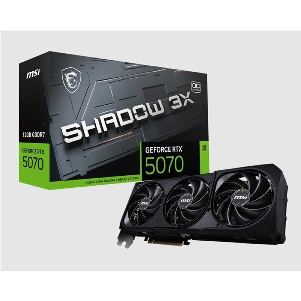 MSI nVidia GeForce RTX™ 5070 12G SHADOW 2X OC, Boost: 2542 MHz, CUDA 6144 Units, 12GB GDDR7, HDMI™ x 1