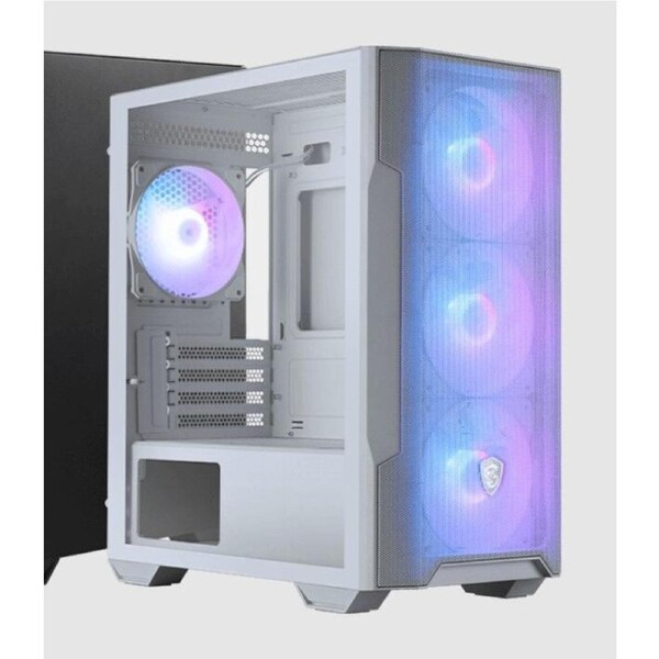 MSI MAG FORGE M100R WHITE Micro ATX Case, 1x USB 3.2, 2x USB 2.0, 1x Audio, 1x Mic, 4x PCI-E, 2x 2.5', 2x 3.5', Micro ATX / Mini ITX