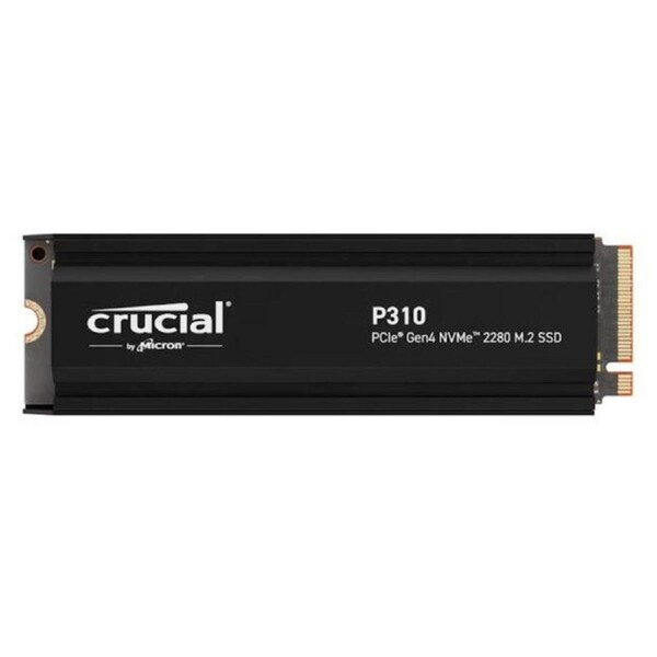 Crucial P310 4TB Gen4 2280 NVMe SSD Heatsink 7100/6000 MB/s R/W 800TBW 1000K/1000K IOPS 1.5M hrs MTTF Full-Drive Encryption M.2 PCIe4 5yrs