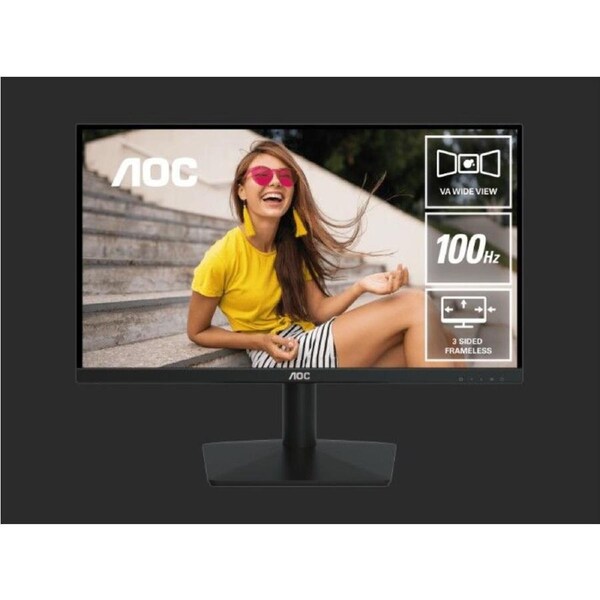 AOC 21.45'100Hz 1920 × 1080 (FHD) VGA × 1 HDMI 1.4 × 1 AdaptiveSync 3-Sided Frameless Low Blue Mode, Office, POS, Business, Uni, Home Monitor